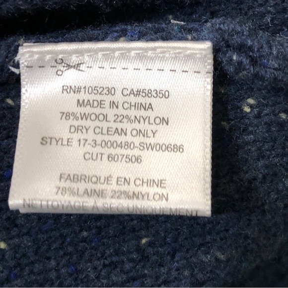 New - SOFT JOIE Blakesley Navy Blue & Ivory  Wool Knit Varsity Jacket  - Size XS - Picture 8 of 8